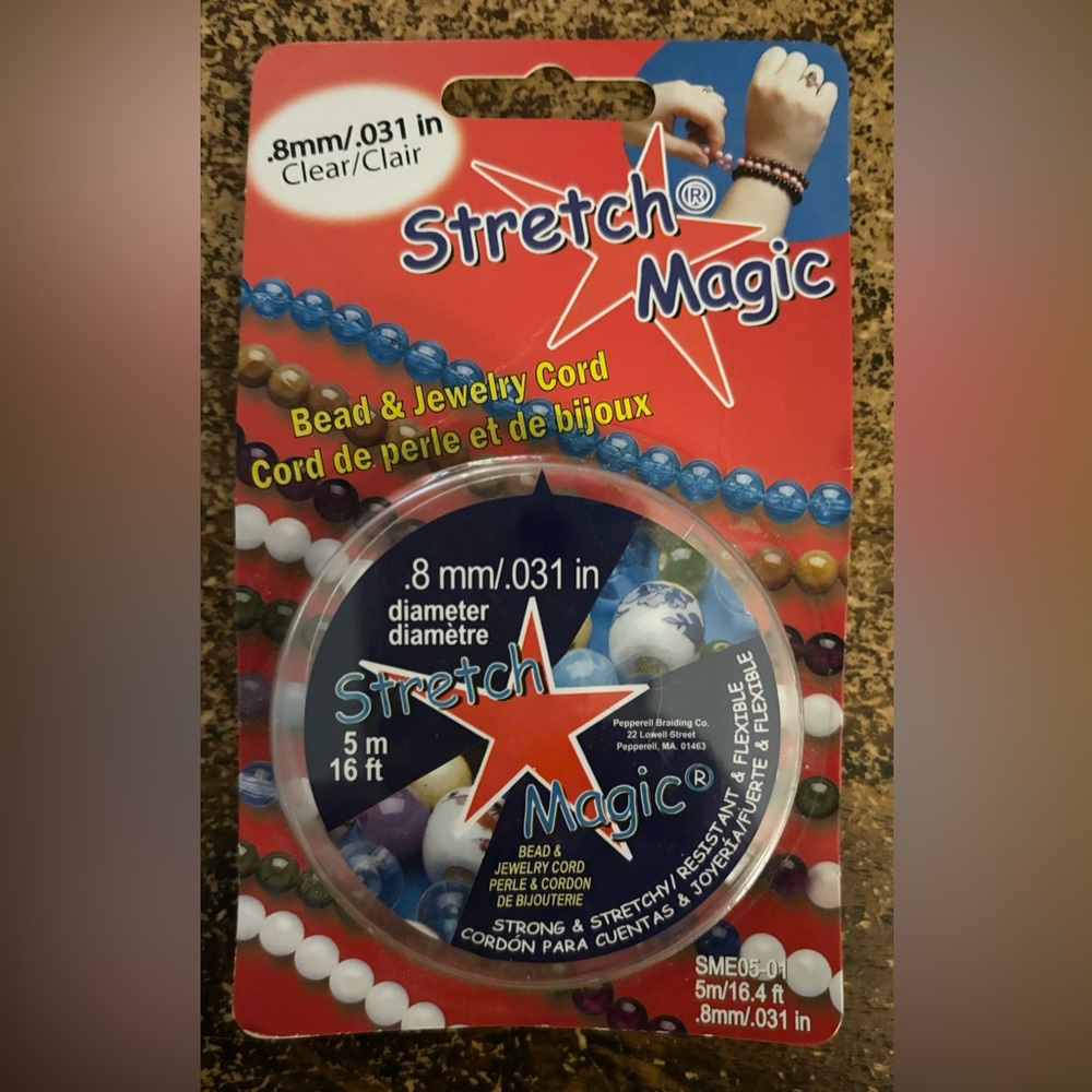 (3 for $20)Pepperell 0.8mm Stretch Magic Bead and Jewelry Cord, 5m, Clear
